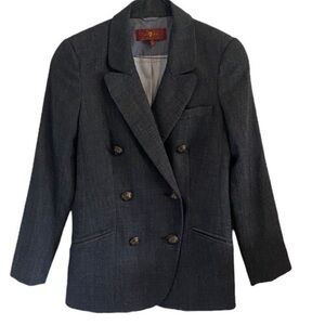 Women's Double-Breasted Gray Blazer